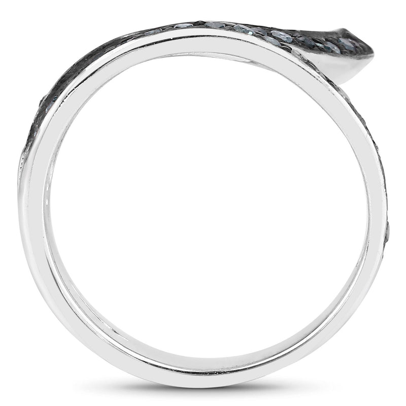Bids.com 0.46 Carat Genuine Blue Diamond .925 Sterling Silver Ring Rings