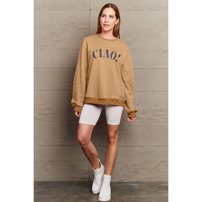 Simply Love CIAO! Round Neck Sweatshirt