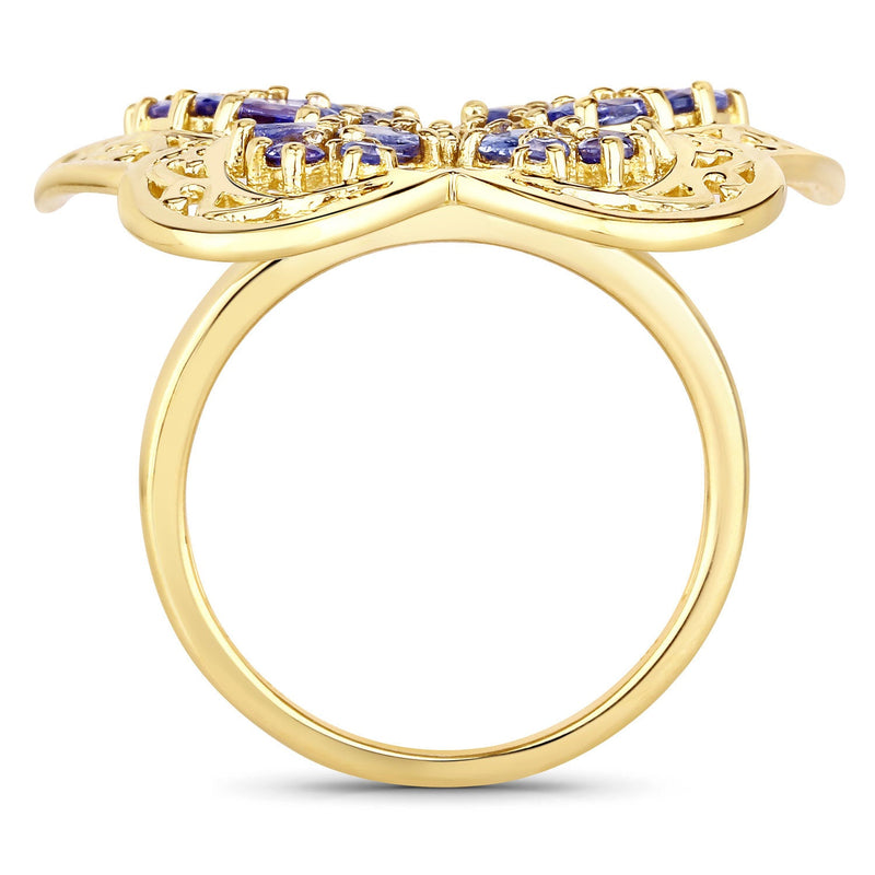 Bids.com 2.50 Carat Genuine Tanzanite .925 Sterling Silver Ring Rings