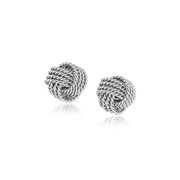 Bids.com Sterling Silver Textured Love Knot Stud Style Earrings Earrings
