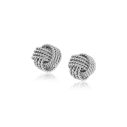 Bids.com Sterling Silver Textured Love Knot Stud Style Earrings Earrings