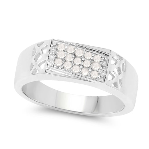 Bids.com 0.23 Carat Genuine White Diamond .925 Sterling Silver Ring Rings