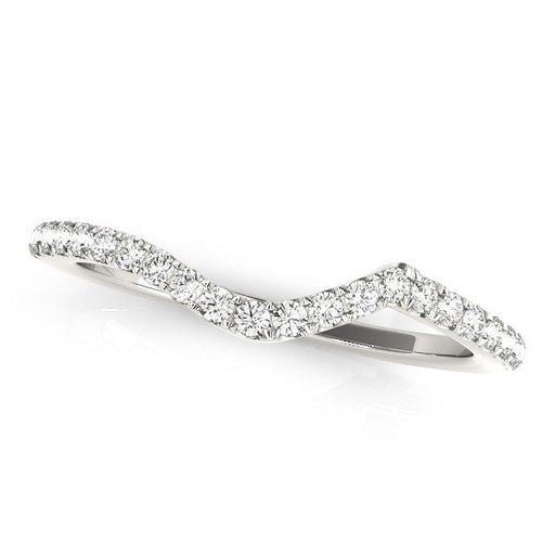 Bids.com 14k White Gold Modern Curved Diamond Wedding Band (1/6 cttw) Rings