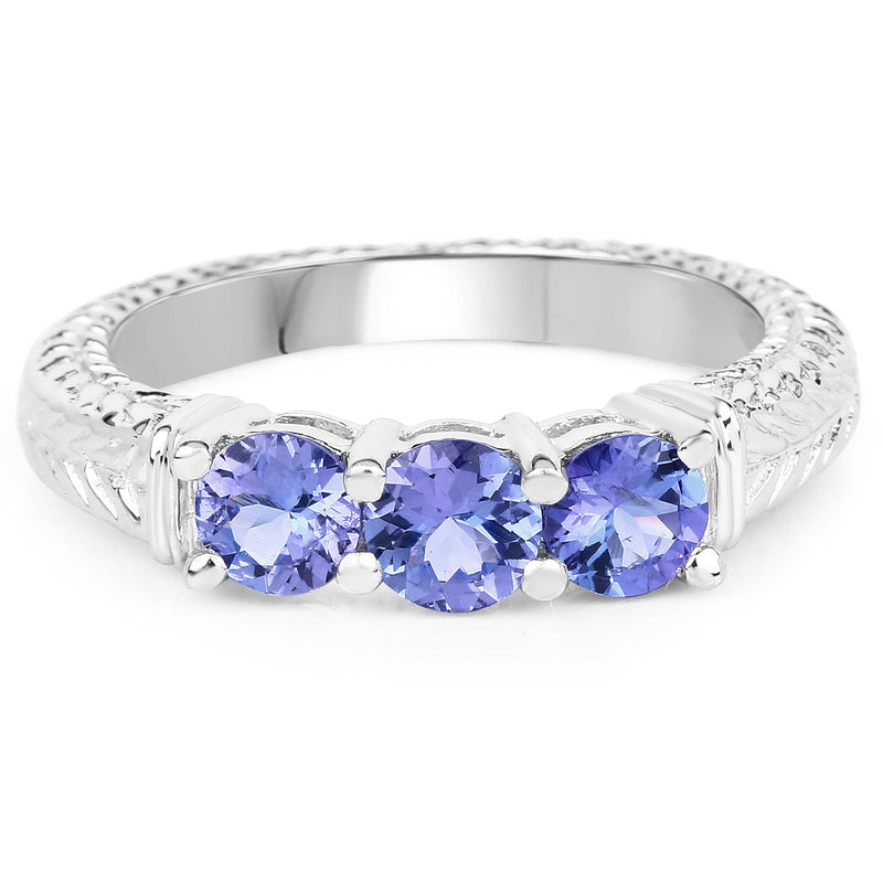 Bids.com 1.11 Carat Genuine Tanzanite .925 Sterling Silver Ring Rings