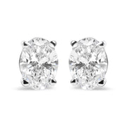 Bids.com 14K White Gold 2.0 Cttw Prong Set Lab Grown Oval Diamond Solitaire Stud Earring (F-G Color, VS1-VS2 Clarity) Earrings