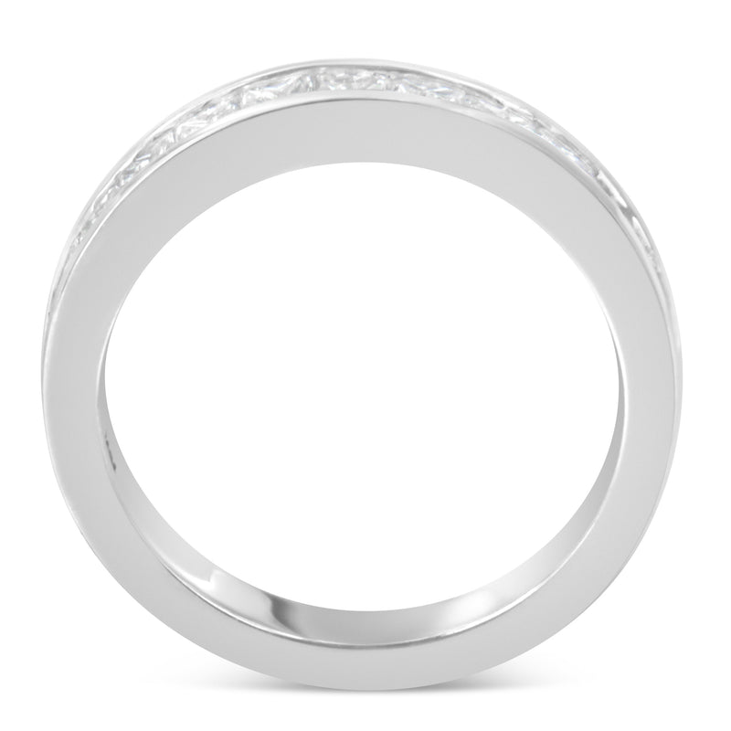 Bids.com Women's 18K White Gold Princess Cut Diamond Band Ring (1 Cttw, G-H Color, SI1-SI2 Clarity) - Size 6 Rings