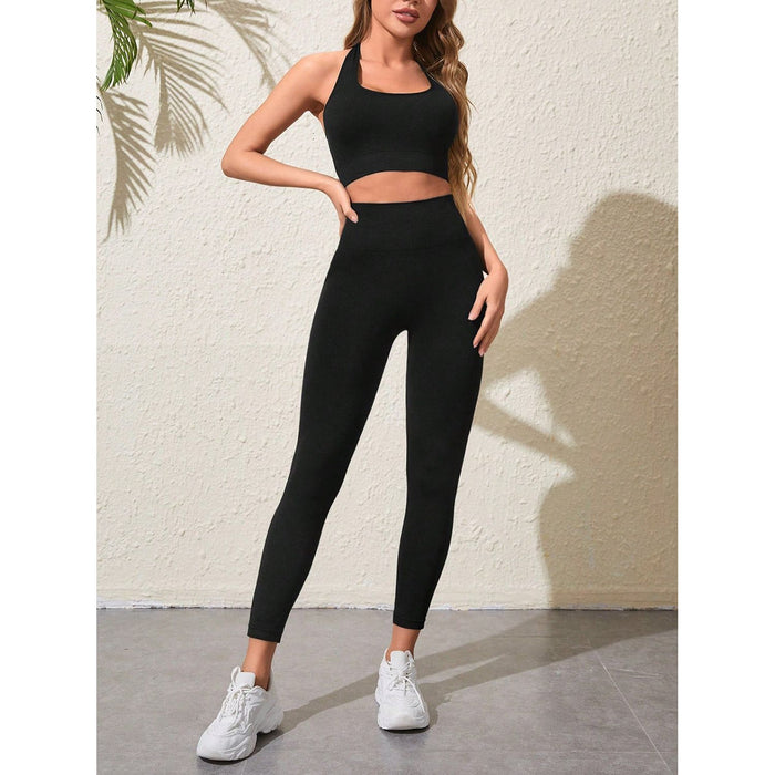 Halter Neck Top and Pants Active Set