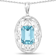 Bids.com 9.60 Carat Genuine Green Topaz .925 Sterling Silver Pendant Pendants