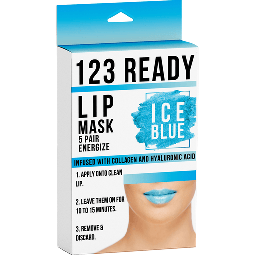 ZAQ Skin & Body - 123 Ready Ice Blue Energize Gel Lip Patches 5Pc