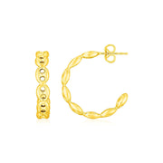 Bids.com 14K Yellow Gold Hoop Mariner Chain Earrings Earrings