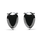 Bids.com 14K White Gold 2.00 Cttw Pear Cut Black Diamond Stud Earrings Earrings