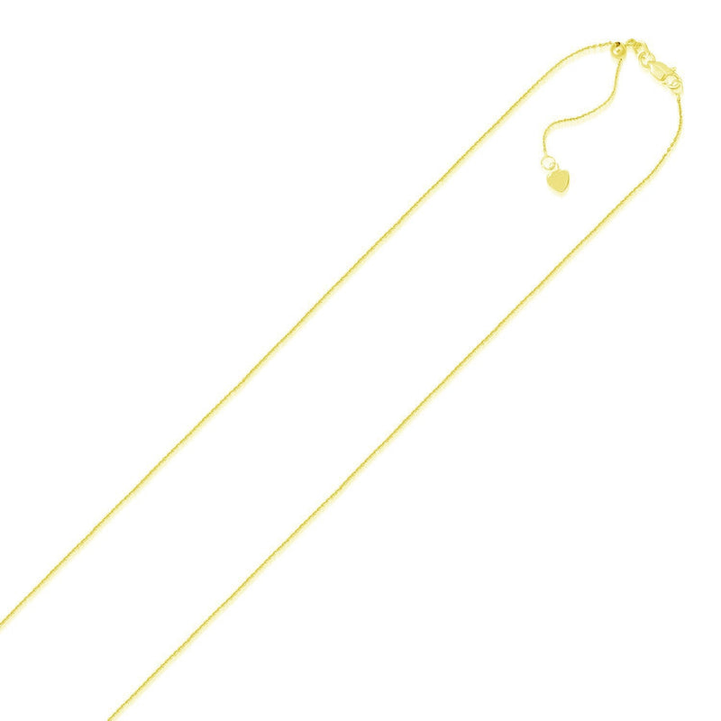 Bids.com 14k Yellow Gold Adjustable Cable Chain 0.9mm Necklaces