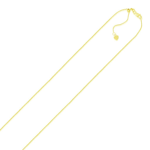 Bids.com 14k Yellow Gold Adjustable Cable Chain 0.9mm Necklaces