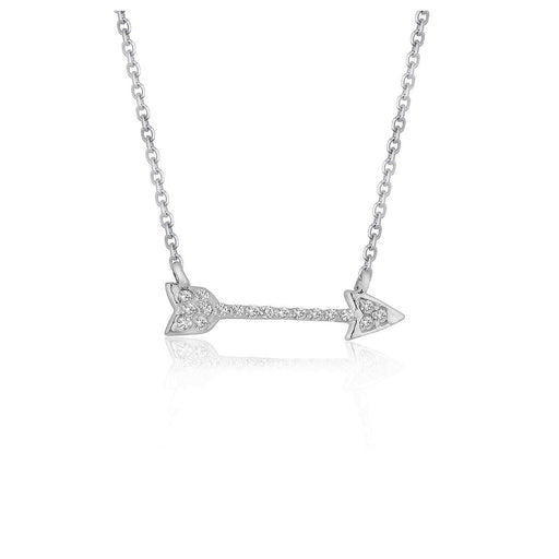 Bids.com Diamond Arrow Style Pendant in 14k White Gold (1/10 cttw) Necklaces
