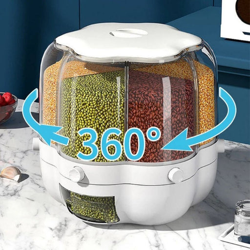 SmartPursue™ 360° Rotating Grain Storage Container Food Storage