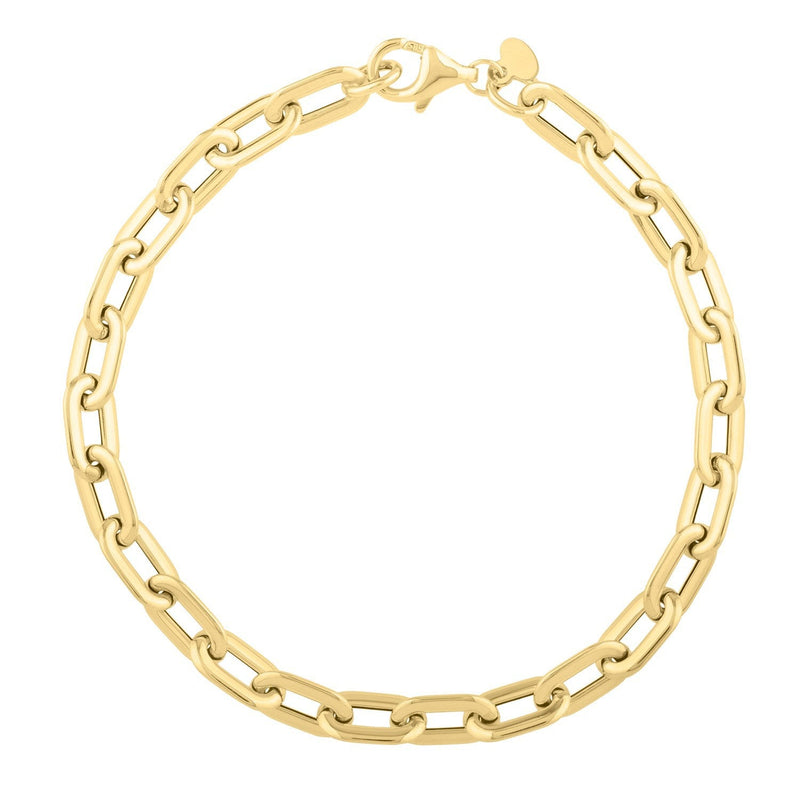 Bids.com 14k Yellow Gold Oval Domed Paperclip Chain Bracelet (5.30 mm) Bracelets