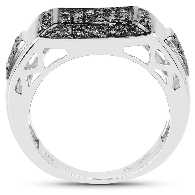 Bids.com 0.52 Carat Genuine Champagne Diamond .925 Sterling Silver Ring Rings