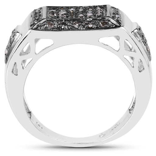 Bids.com 0.52 Carat Genuine Champagne Diamond .925 Sterling Silver Ring Rings