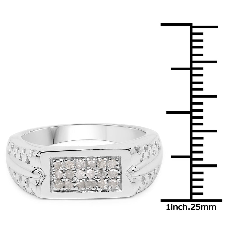 Bids.com 0.27 Carat Genuine White Diamond .925 Sterling Silver Ring Rings