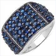 Bids.com 2.86 Carat Genuine Blue Sapphire .925 Sterling Silver Ring Rings