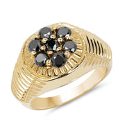 Bids.com 0.91 Carat Genuine Black Diamond .925 Sterling Silver Ring Rings