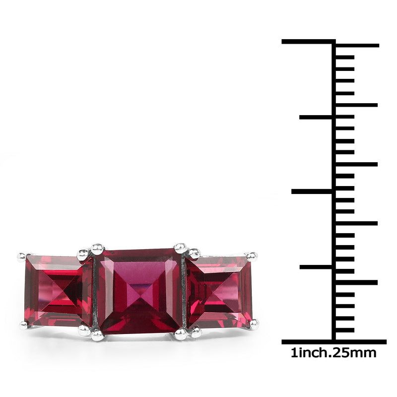 Bids.com 4.87 Carat Genuine Rhodolite .925 Sterling Silver Ring Rings