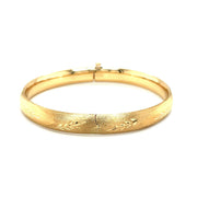 Bids.com Classic Floral Carved Bangle in 14k Yellow Gold (8.0mm) Bracelets