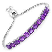 Bids.com 6.05 Carat Genuine Amethyst .925 Sterling Silver Bracelet Bracelets