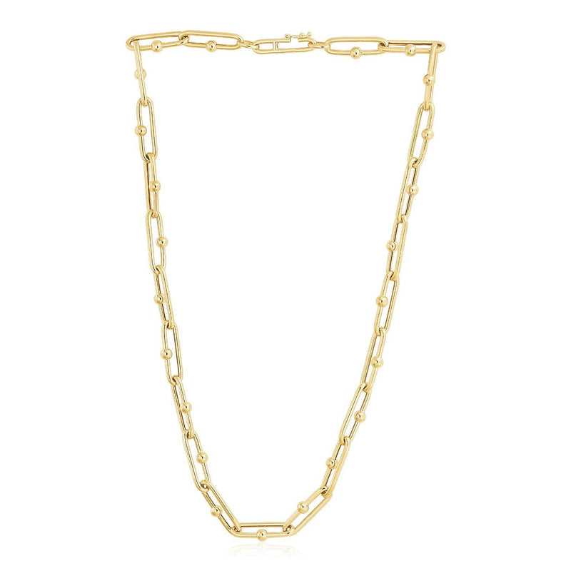 Bids.com 14k Yellow Gold High Polish Elongated Paperclip Jax Link Necklace Necklaces