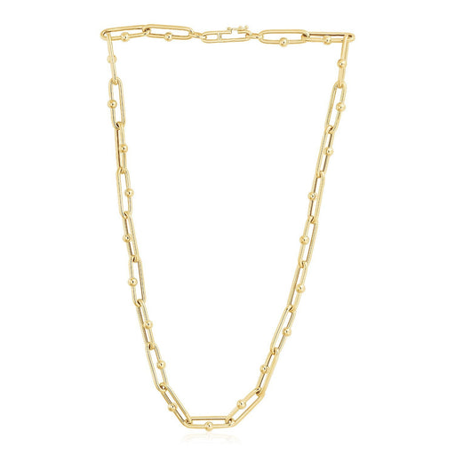 Bids.com 14k Yellow Gold High Polish Elongated Paperclip Jax Link Necklace Necklaces