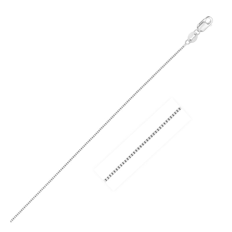 Bids.com 10k White Gold Classic Box Chain (0.45 mm) Necklaces