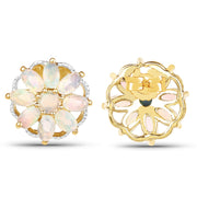 Bids.com 14K Yellow Gold Plated 2.70 Carat Genuine Ethiopian Opal .925 Sterling Silver Earrings Earrings