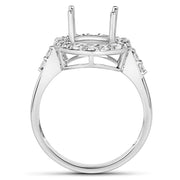 Bids.com 0.60 Carat Genuine White Diamond 14K White Gold Semi Mount Ring - holds 10x8mm Oval Gemstone Rings