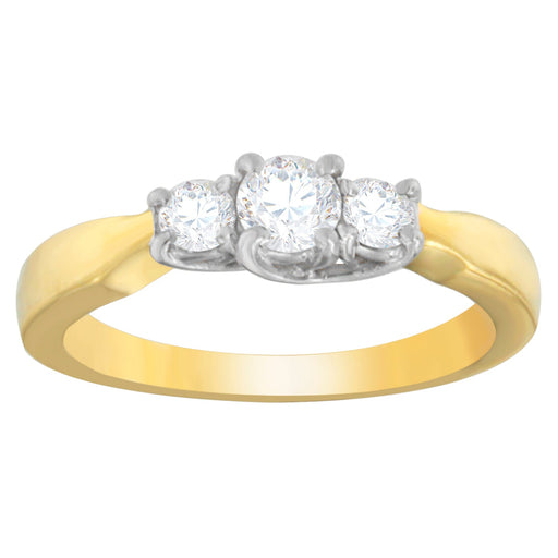 Bids.com 14K Two-Toned Gold 1/2 CTTW Round-cut Diamond Ring (G-H, SI1-SI2) Rings