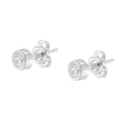 Bids.com 10K White Gold 1/5 Cttw Round Brilliant-Cut Near Colorless Diamond Bezel-Set Stud Earrings (H-I Color, I1-I2 Clarity) Earrings