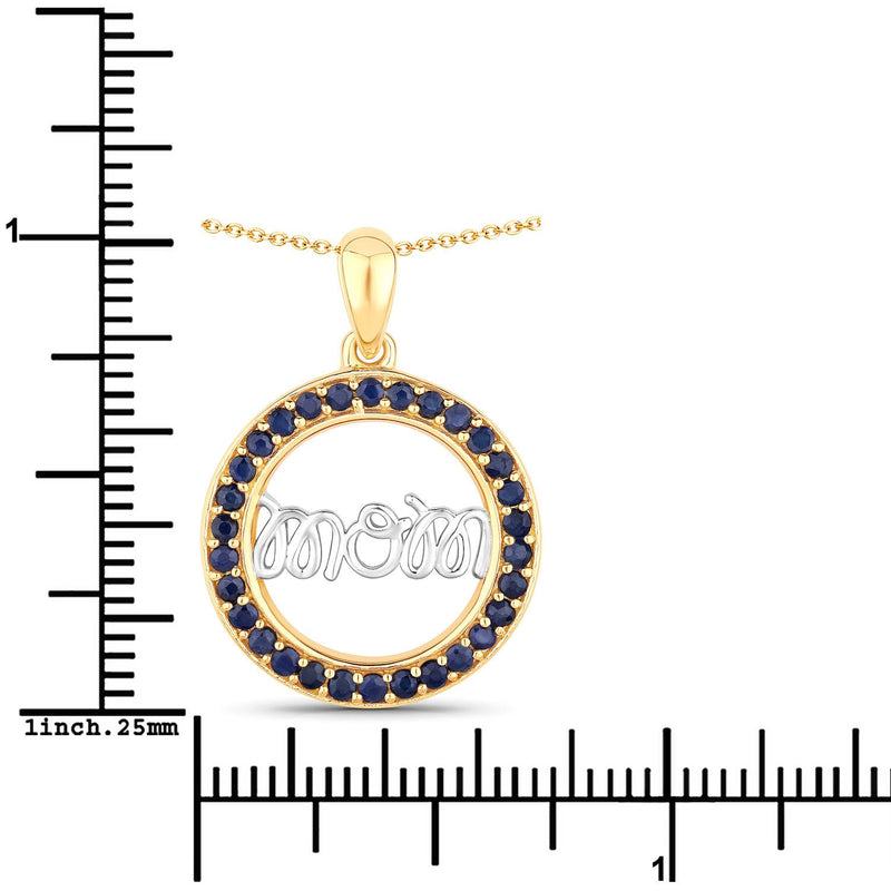 Bids.com 0.64 Carat Genuine Blue Sapphire .925 Sterling Silver Pendant Pendants