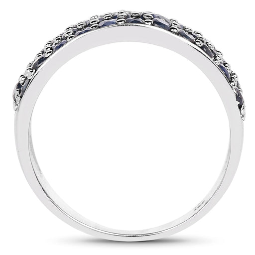 Bids.com 1.70 Carat Genuine Blue Sapphire .925 Sterling Silver Ring Rings