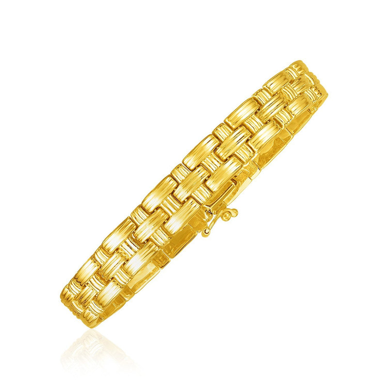 Bids.com 14k Yellow Gold Basket Weave Bracelet Bracelets