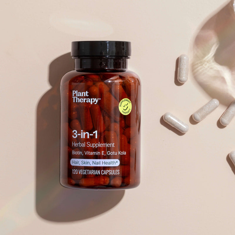 Plant Therapy 3-in-1 Hair, Skin & Nails Herbal Supplement - 120 Capsules Supplement