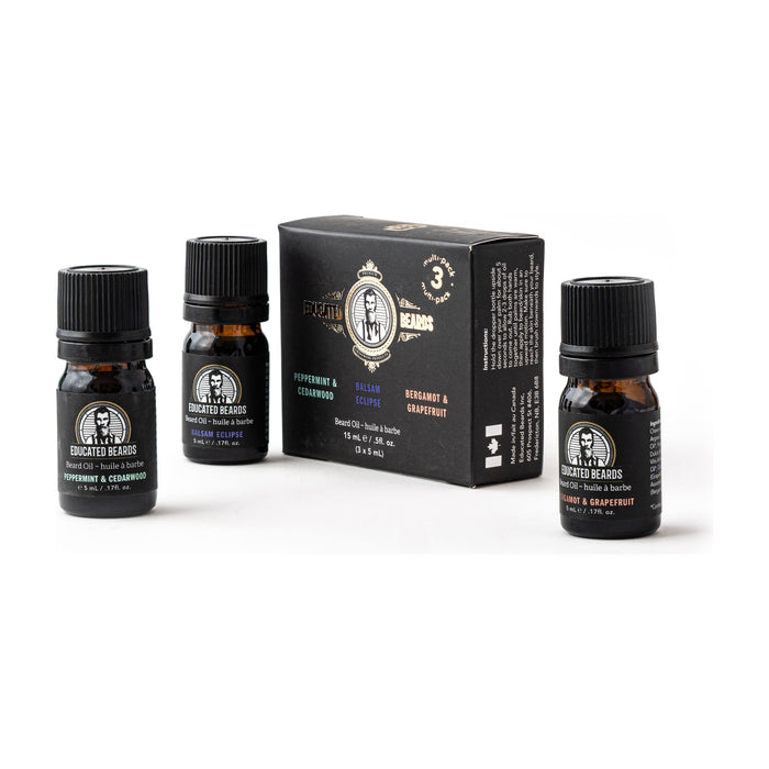 Educated Beards 3 Pack Beard Oil 3 x 5ml