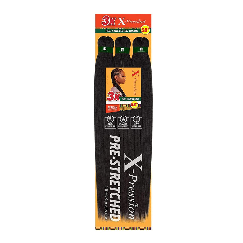VIP Extensions 3X-pression Pre-stretched Braiding Hair 58" Braid