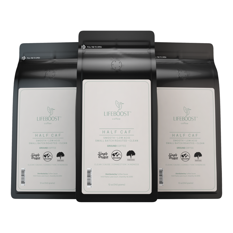 Lifeboost Coffee Half Caff Decaf Roast