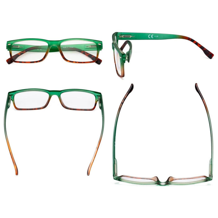 Eyekeeper  - 4 Pack Elegant Rectangle Reading Glasses R108D