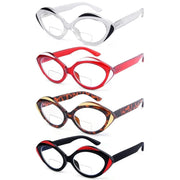 eyekeeper.com 4 Pack Artistic Bifocal Reading Glasses Oval Design Readers BR2128 Eyeglasses