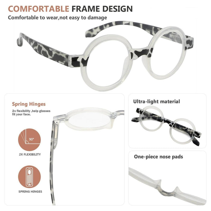 Eyekeeper  - 4 Pack Elegant Round Reading Glasses for Women R2007Z