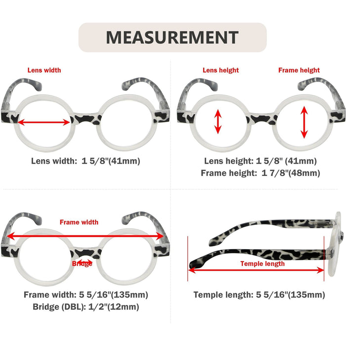 Eyekeeper  - 4 Pack Elegant Round Reading Glasses for Women R2007Z