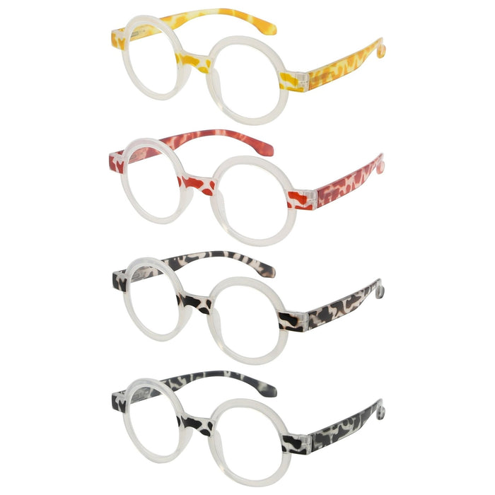 Eyekeeper  - 4 Pack Elegant Round Reading Glasses for Women R2007Z