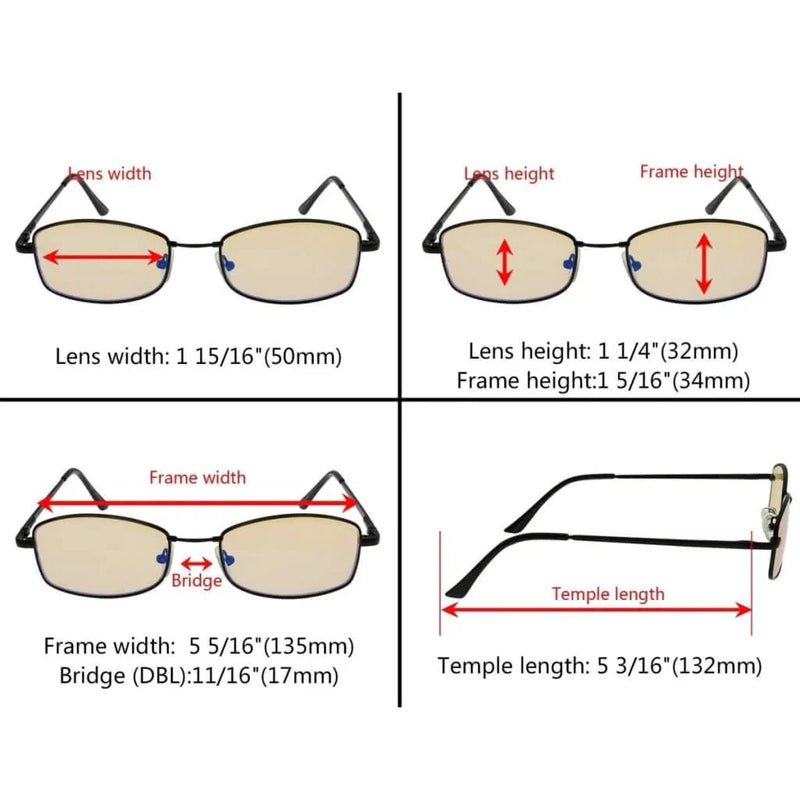 eyekeeper.com 4 Pack Bendable Blue Light Filter Reading Glasses UVR1712 Eyeglasses