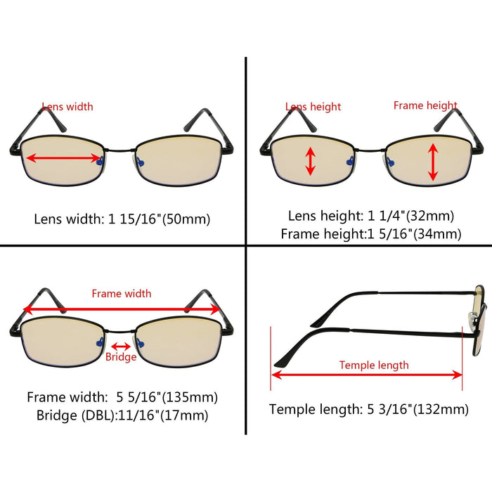 Eyekeeper  - 4 Pack Bendable Blue Light Filter Reading Glasses UVR1712