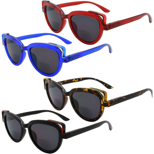 Eyekeeper  - 4 Pack Cat-eye Design Bifocal Sunglasses SBR2113